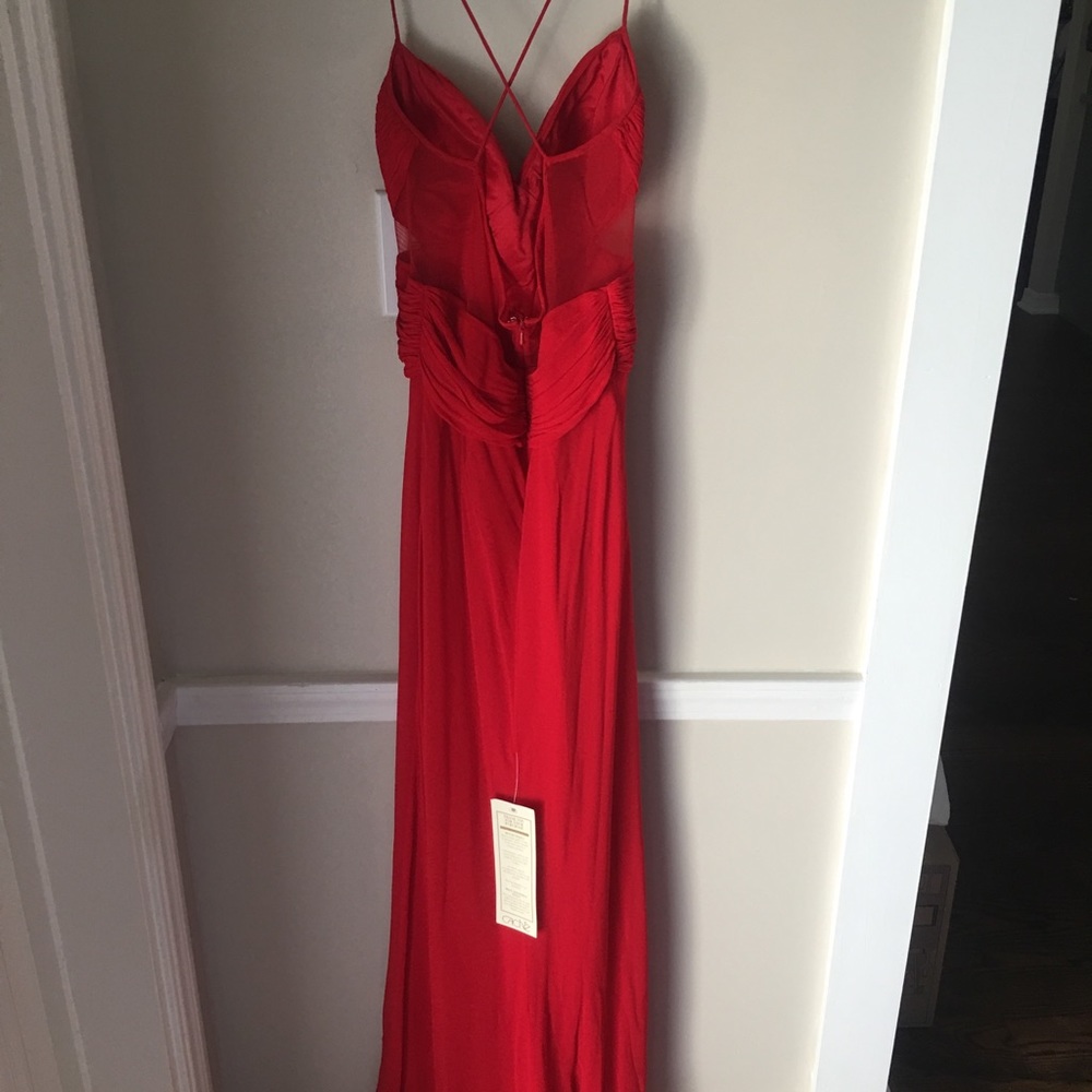 Red floor length formal